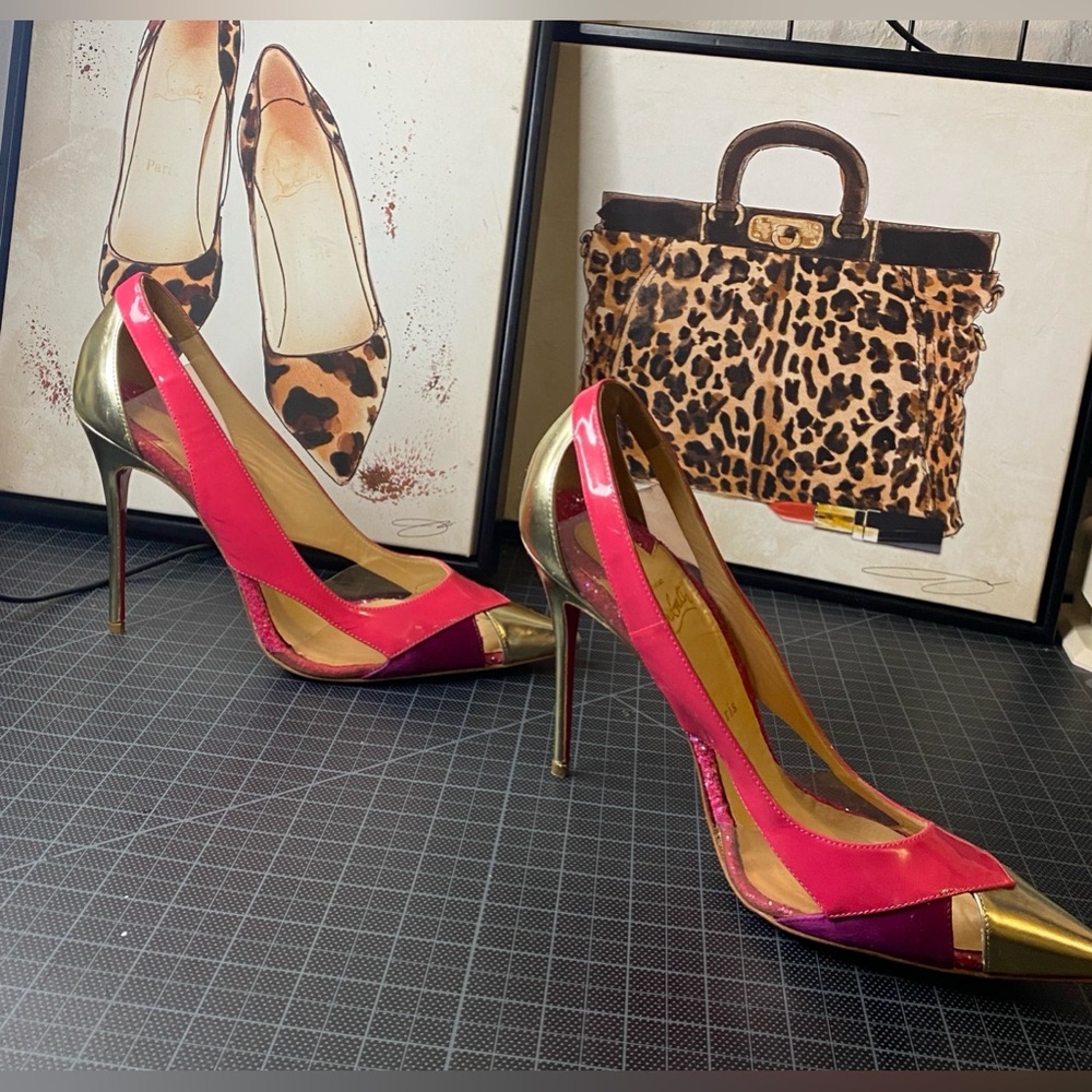 Christian Louboutin Galata 120CM multi color patent leather Heels Size EU 40 - Picture 4 of 12